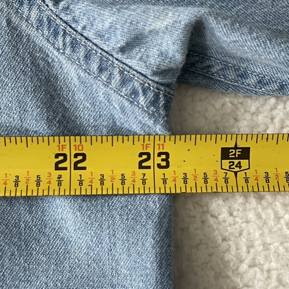 Vintage Marlboro Country Store Denim Shirt Mens Med Light Wash Grunge Y2k Cowboy - Picture 16 of 16